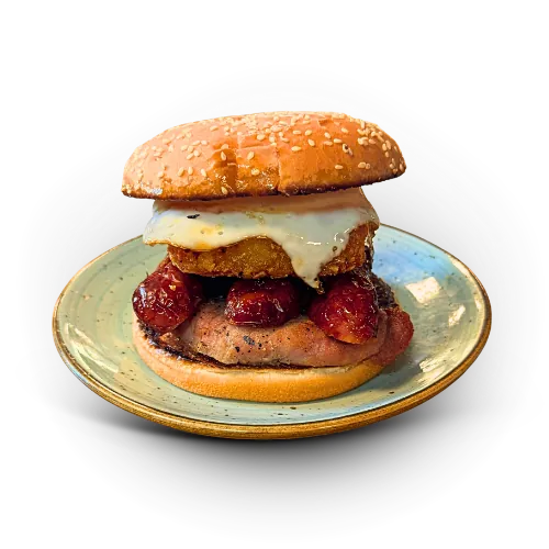 Toasted bun stacked with fillings at Revive Cafe Norwich